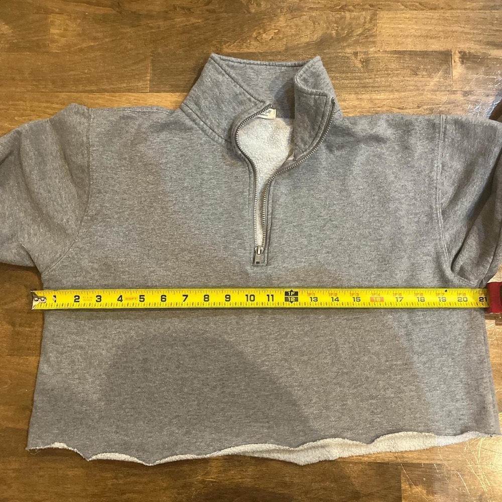 Quarter zip cotton John Galt breathable cropped comfort streetwear y2k - Picture 3 of 5